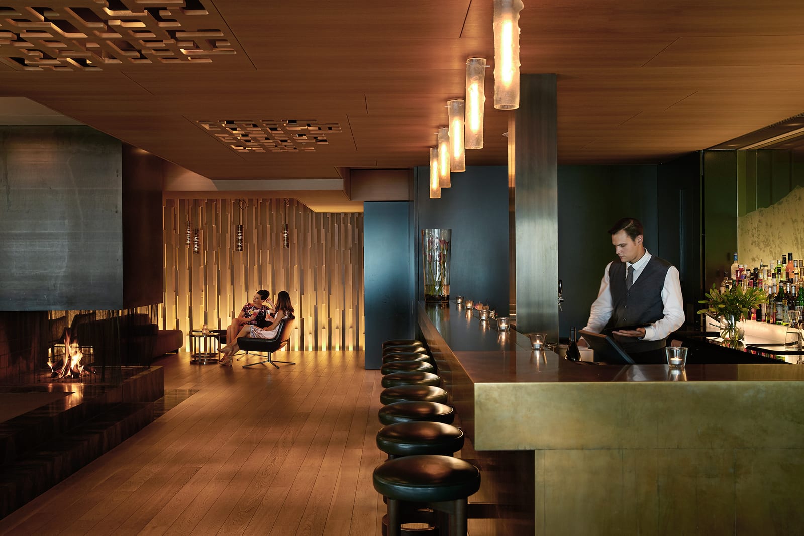 Bar und Lounge des Restaurants Belle Vue